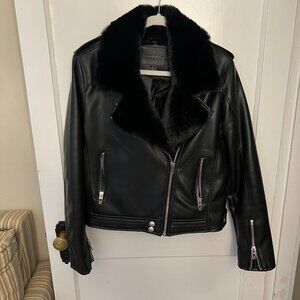 Blank NYC Faux Fur Collar Moto Jacket